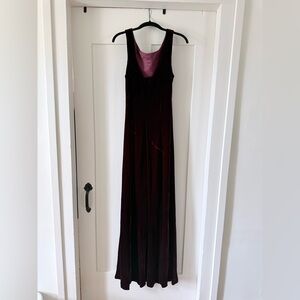 Ralph Lauren Deep Burgundy Maxi Dress / crushed velvet gown